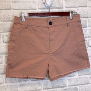 MADEWELL High-rise Twill Raw Hem Short 27